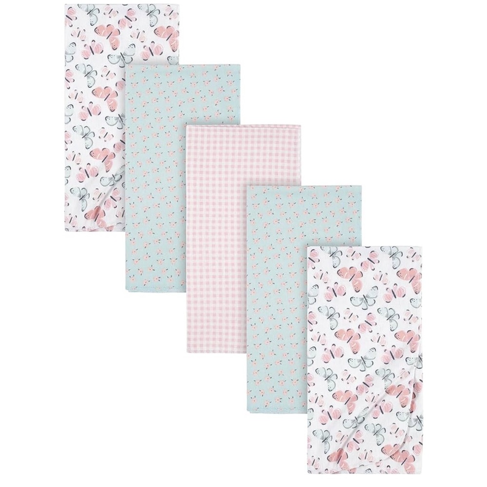 Gerber NWT Baby Girl Receiving Blankets 5 Piece